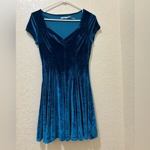 Blue velvet dress